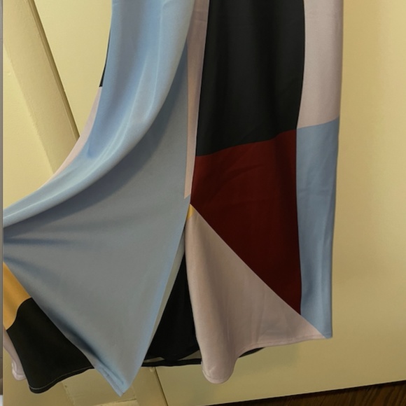 J. Crew Collection Abstract Pattern Satin Midi Dress- Size 6 - Picture 5 of 8